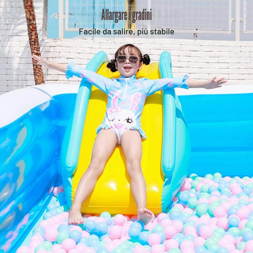Generic Scivolo Gonfiabile per Bambini, Scivolo per Piscina per Bambini, Giocattolo per Giochi D'acqua per per Interni All'aperto, Forniture per Piscine Estive (blu)