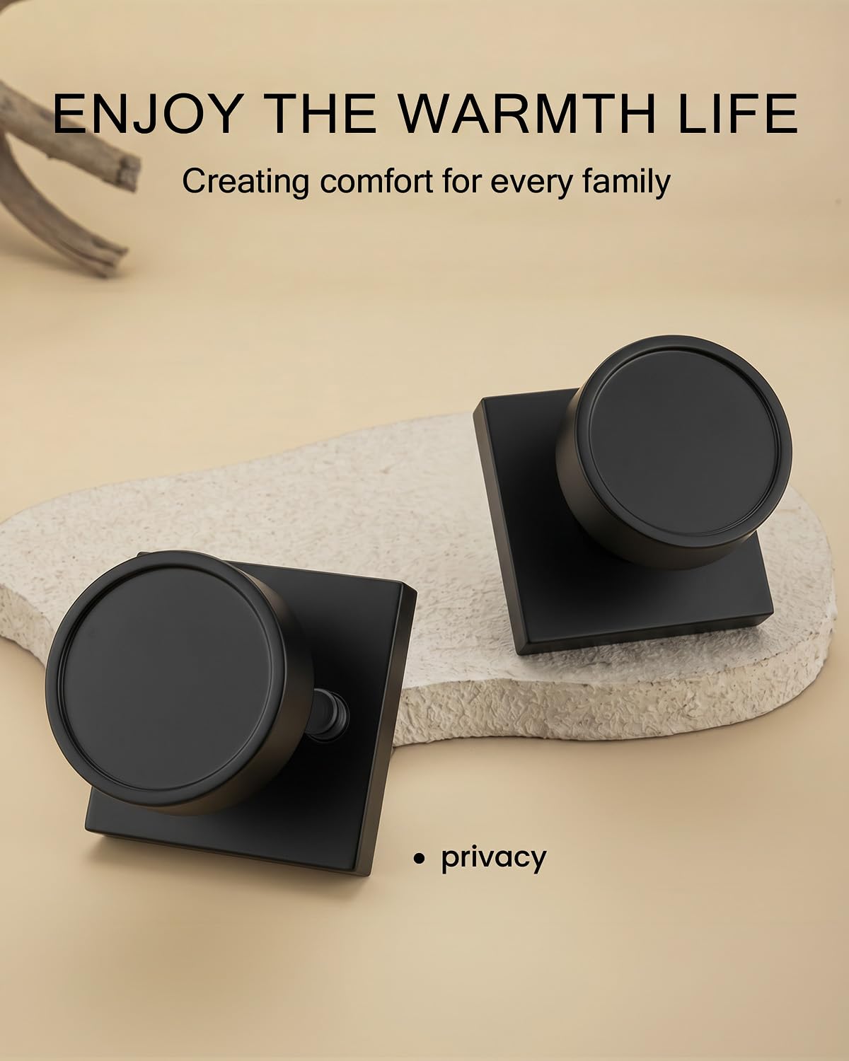 Haidms Matte Black Door Knobs - 6 Pack -9