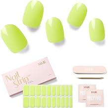NAILOG Semi Cured Gel Nail Strips Lime Green Gel Nail Stickers - Lime Bomb