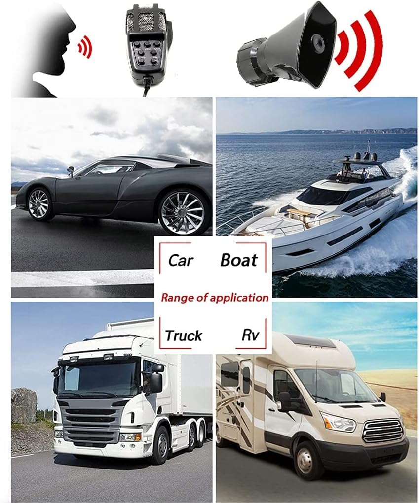 Megáfonos, Sirena de Emergencia para Coche, Alarma de Coche, bocina, Sistema de Altavoz, Altavoz de megáfono, Amplificador de Emergencia, Altavoz megáfono de 5w