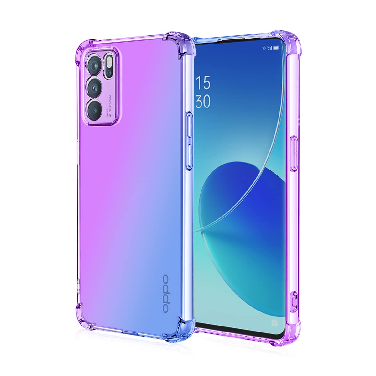 GOKEN Cover per Oppo Reno 6 PRO 5G (Reno6 PRO 5G), TPU/PC Dual Layer Hybrid Armor Custodia con Supporto Magnetico Auto, Silicone Cover con 360° Girevole Anello, Antiurto Protezione Shell, Rosso