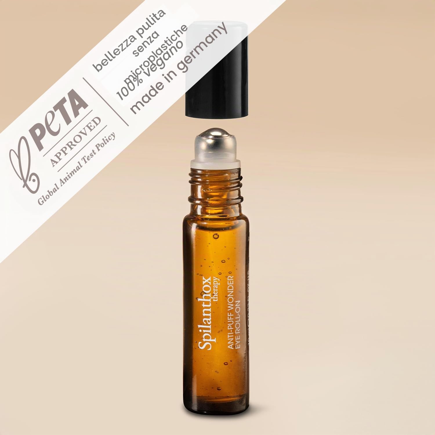 Spilanthox therapy - Anti-Puff Wonder Eye Roll-On - Caffeina e acido ialuronico riducono le occhiaie - Leviga le rughe e le espressioni del viso grazie allo spilantolo - Cosmetici naturali vegani
