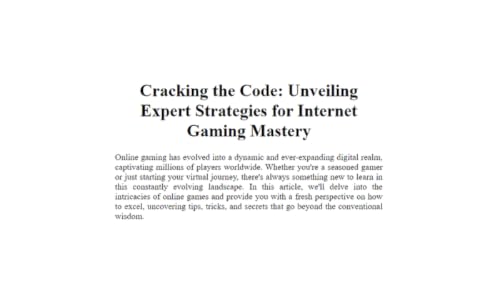 Cracking the Code: Unveiling Expert Strategies for Internet Gaming Mastery – vue 4