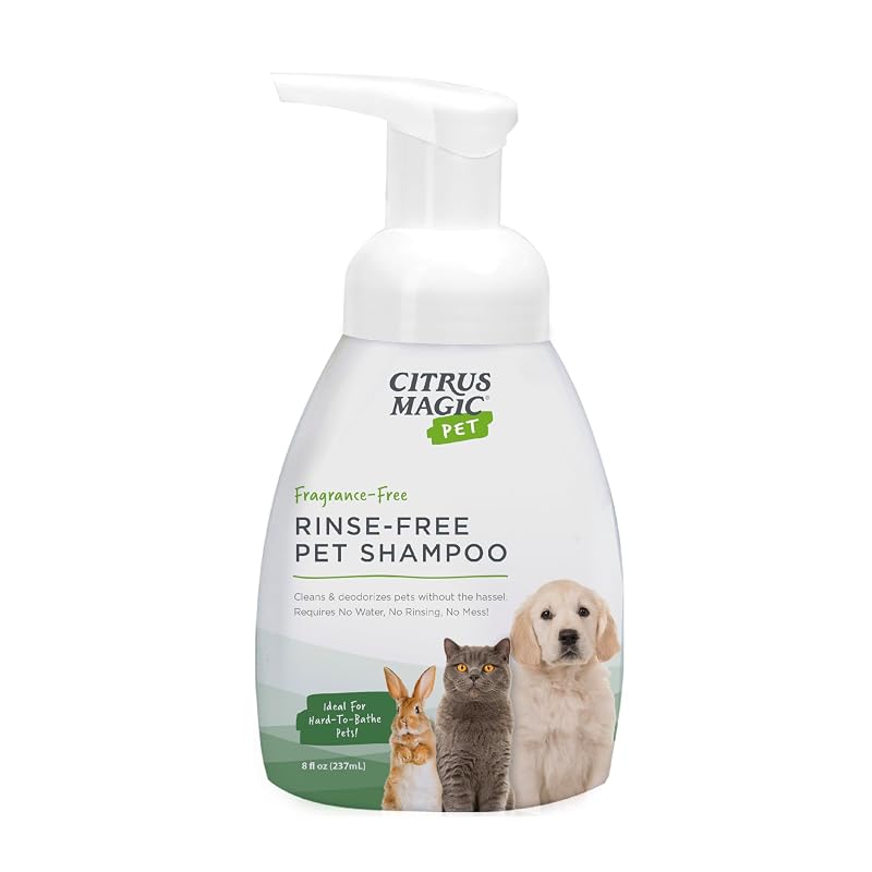 Shampoo para Gatos e Pequenos Animais sem Enxágue com Enzimas Citrus Magic, 240 mL