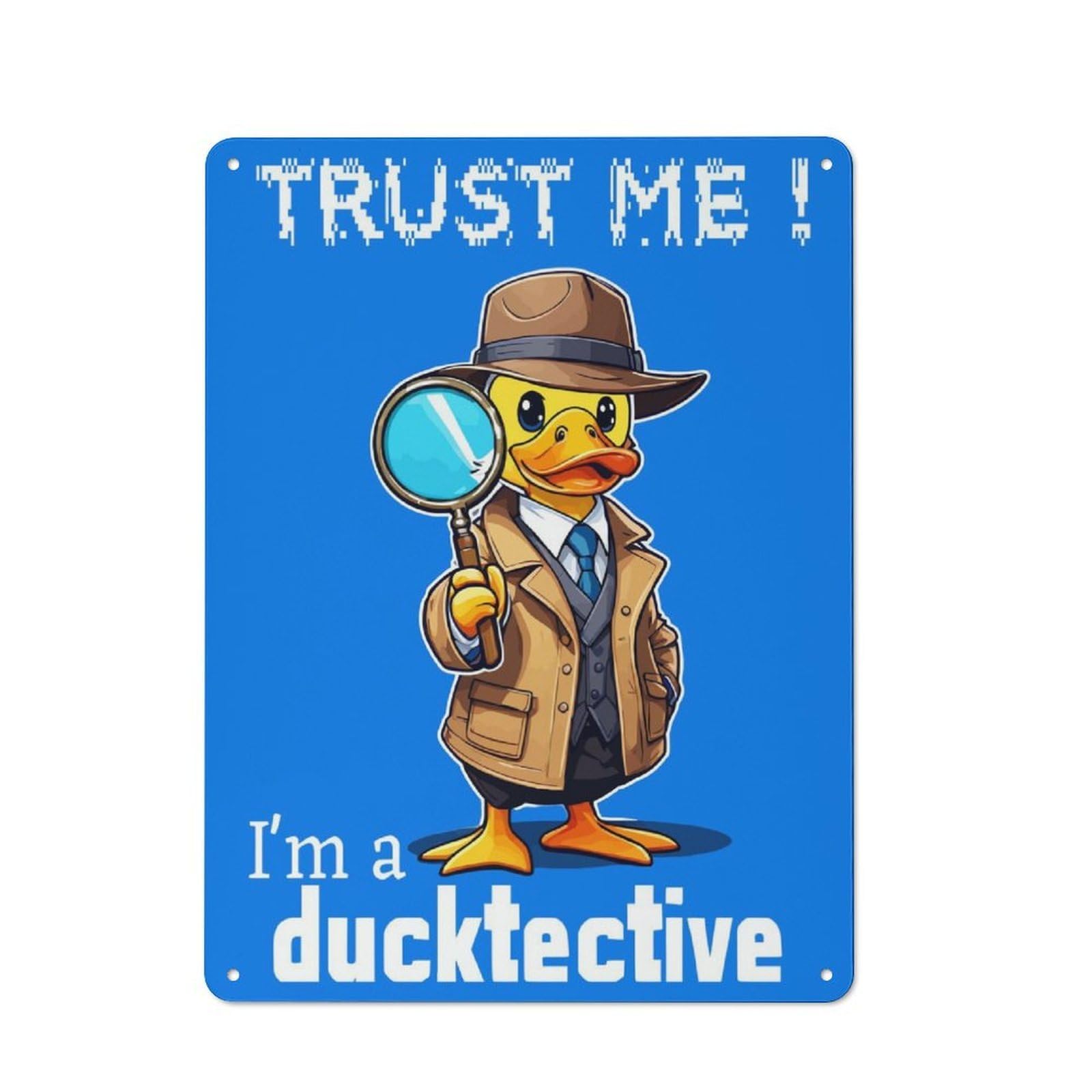 Junmoney Ducktective Duck Goose Metal Plaque 40X30cm With For Garage Wall, Rustic Decor, For Winter Interiors And Metal Sign Collectors