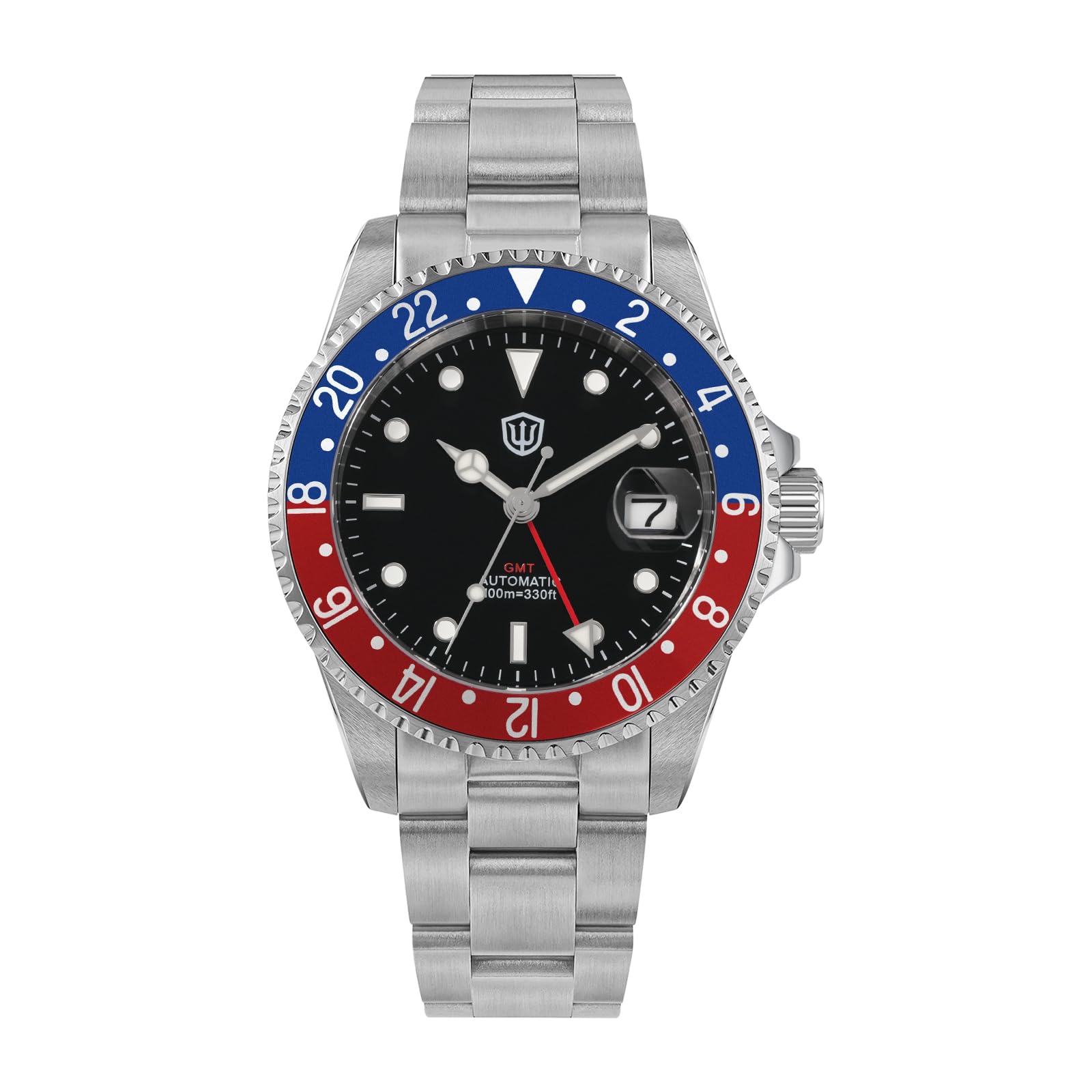 watchdives GMT Watches for Men WD0014 Dual Time Zone Dive Watch NH34 Automatic