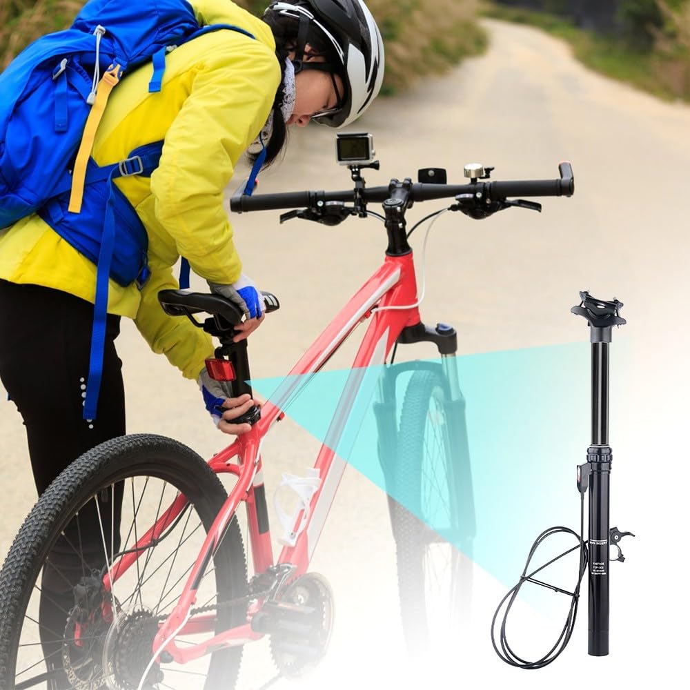 Hydraulisch Sattelstütze, 27,2 x 440 mm Remote Dropper Fahrradsattelstütze, Höhenverstellbares Hydraulisches Sattelrohr für Mountainbike