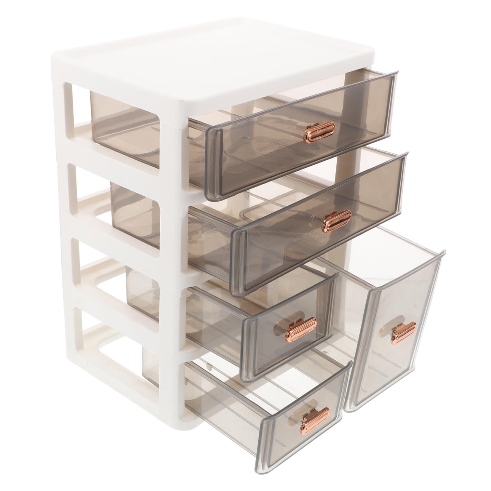 Zerodeko Organisateur de Bureau Transparent en PP, avec Tiroirs, Rangement Multilayer pour Cosmétiques et Soins, pour Coiffeuse et Salle de Bain