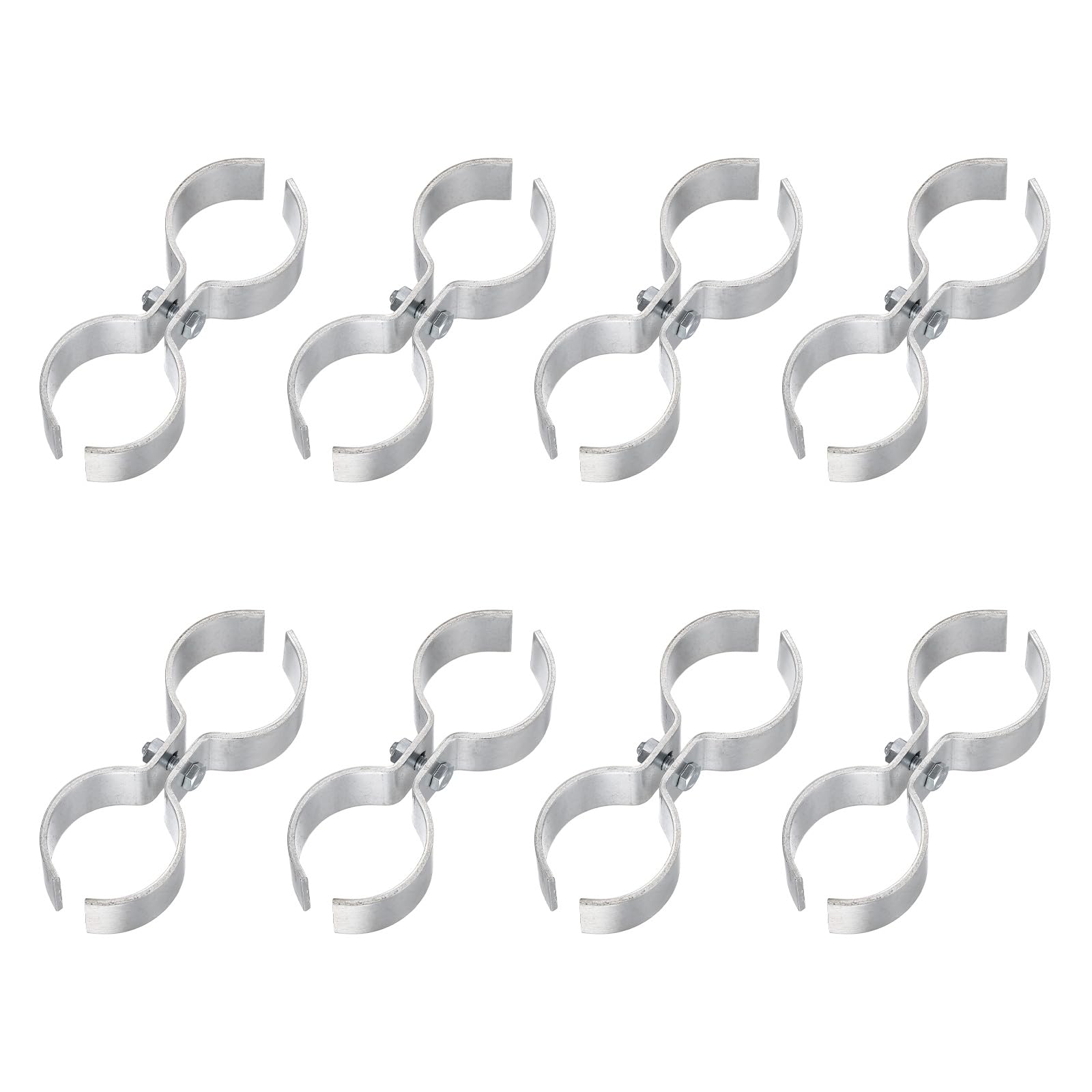 QUARKZMAN Abrazadera Tubo Doble 8 Piezas 45mm Acero Galvanizado