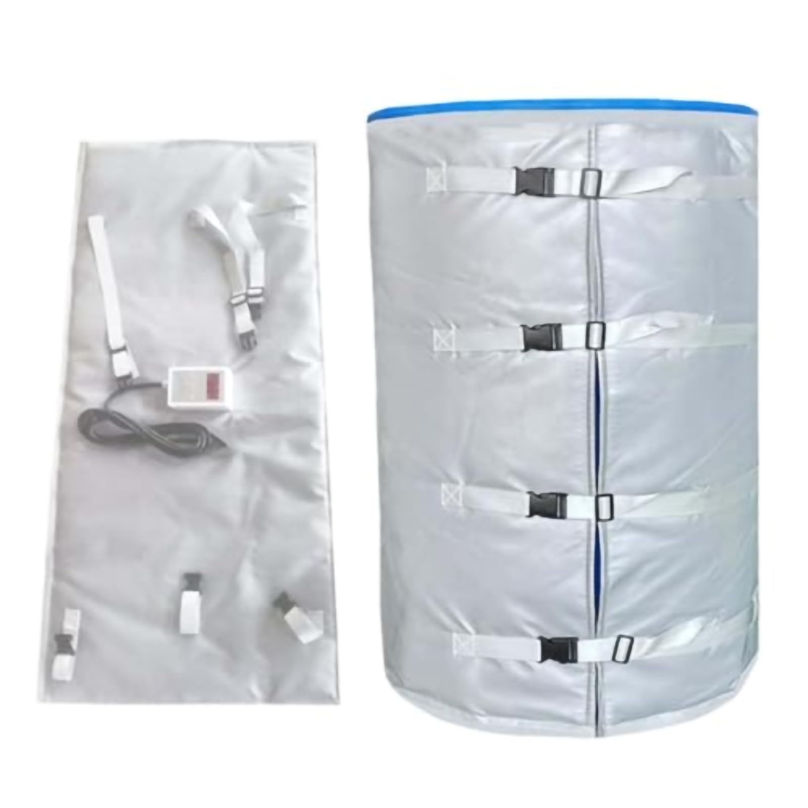 Chauffage pour cuve IBC de 200 L anti figeage pour fût de 55 gallons argent