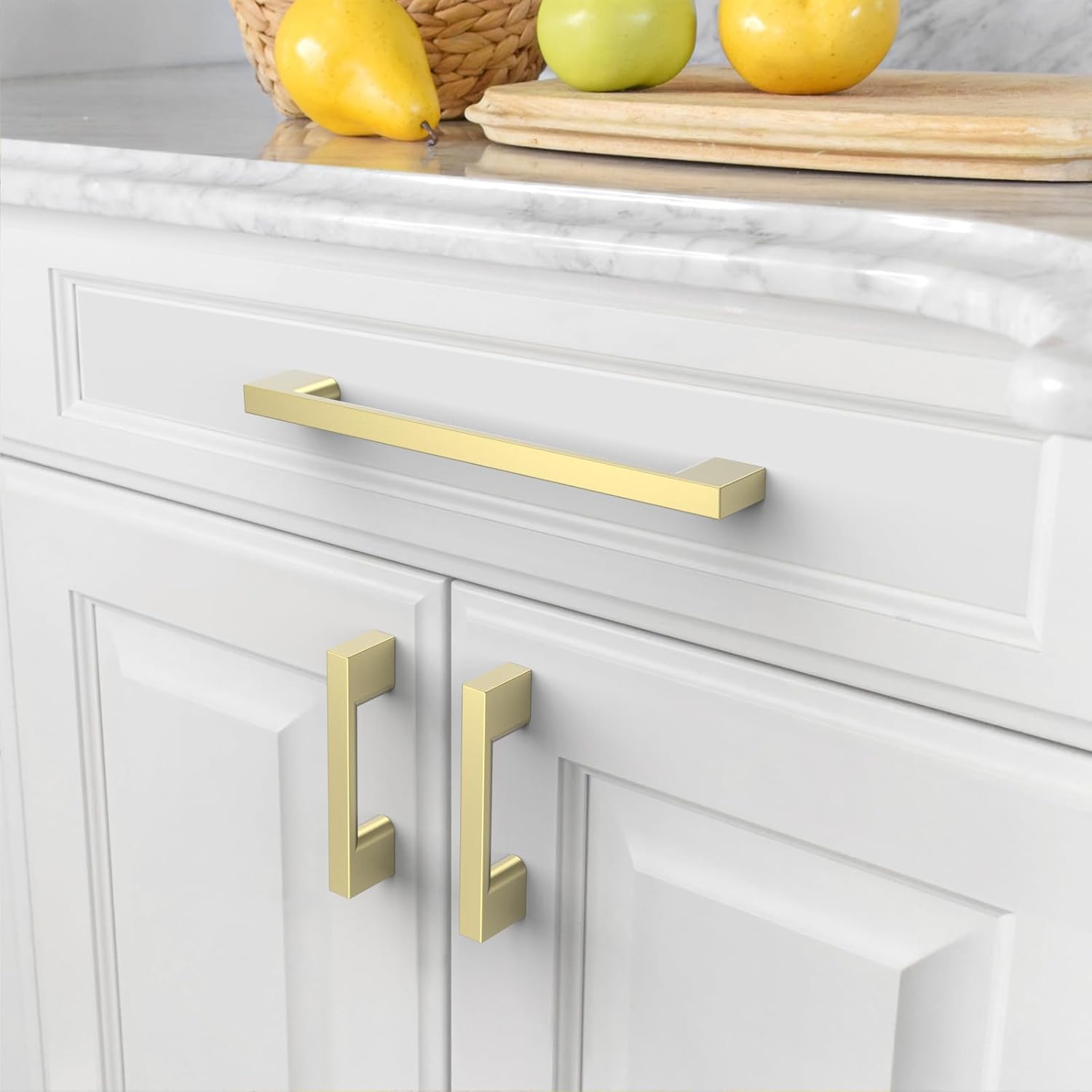 Asidrama 10 Pack 7.5 Inch(192mm) Brushed Brass Cabinet pulls Kitchen Cabinet Handles, Cabinet Pulls Kitchen Cabinet Hardware for Cupboard Drawer Pulls