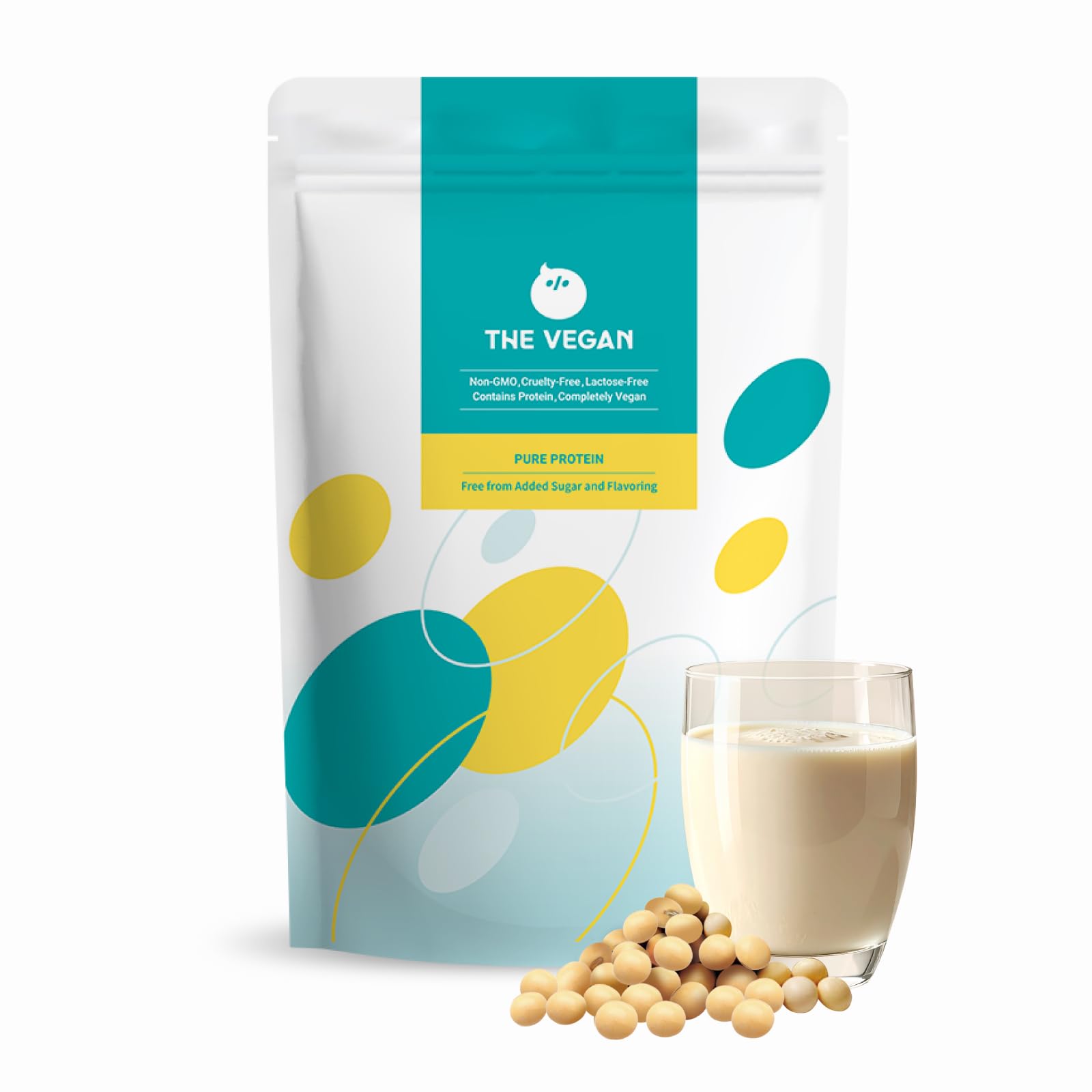 THE VEGAN Plant Based Protein Powder (Plain & Unsweetened) | 2.2lb Vegan Protein | Non-GMO Low FODMAP Soy Protein Isolate with Probiotics | Dairy-Free | Vegan-Friendly | Low Cholesterol | 25 Serving