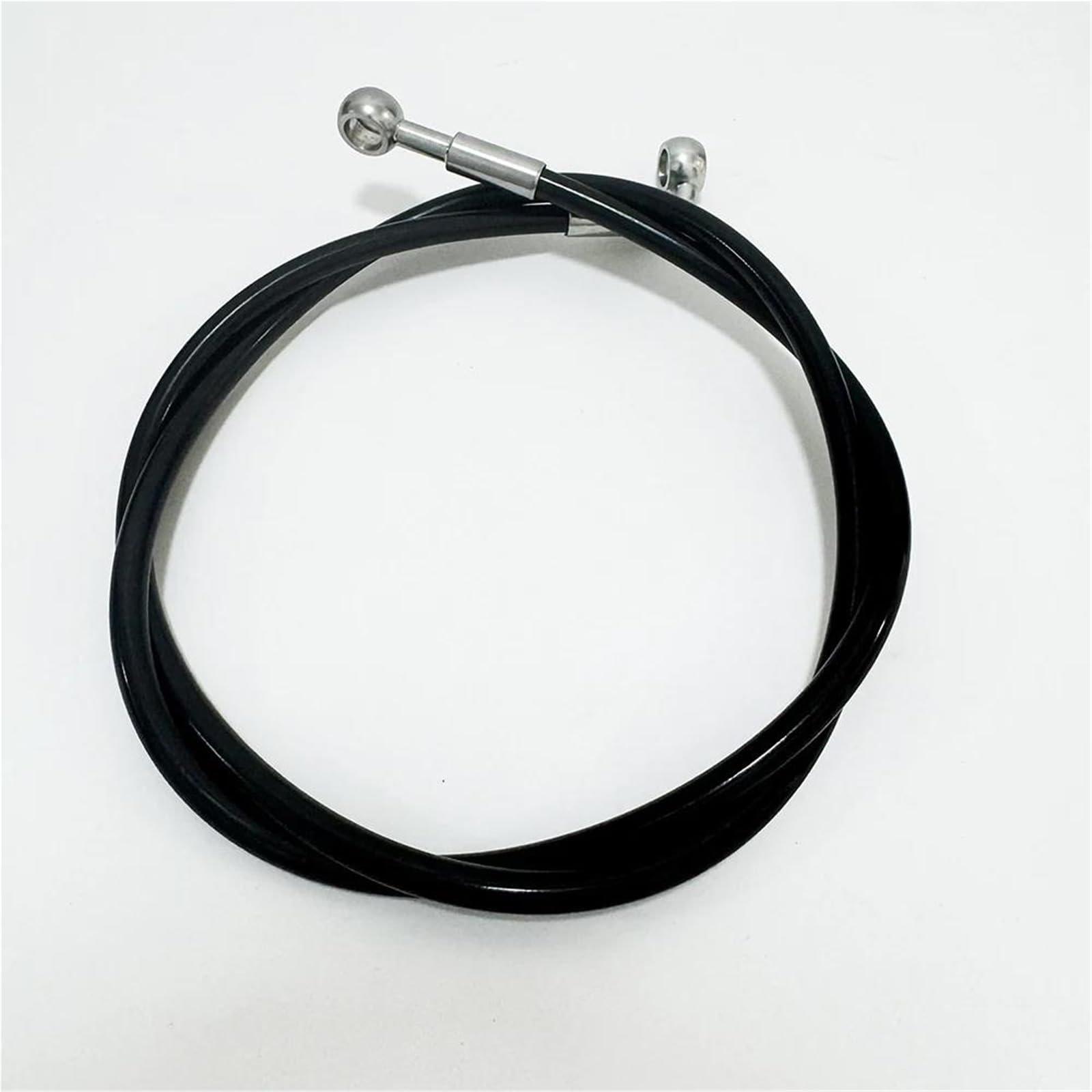 Hydraulic Brake Hose 10mm 0°-90° 10cm-500cm Motorcycle Dirt Bike Steel Brake Hose Cable Hydraulic Banjo Pipe Universal Racing Black Braided Line(200CM)