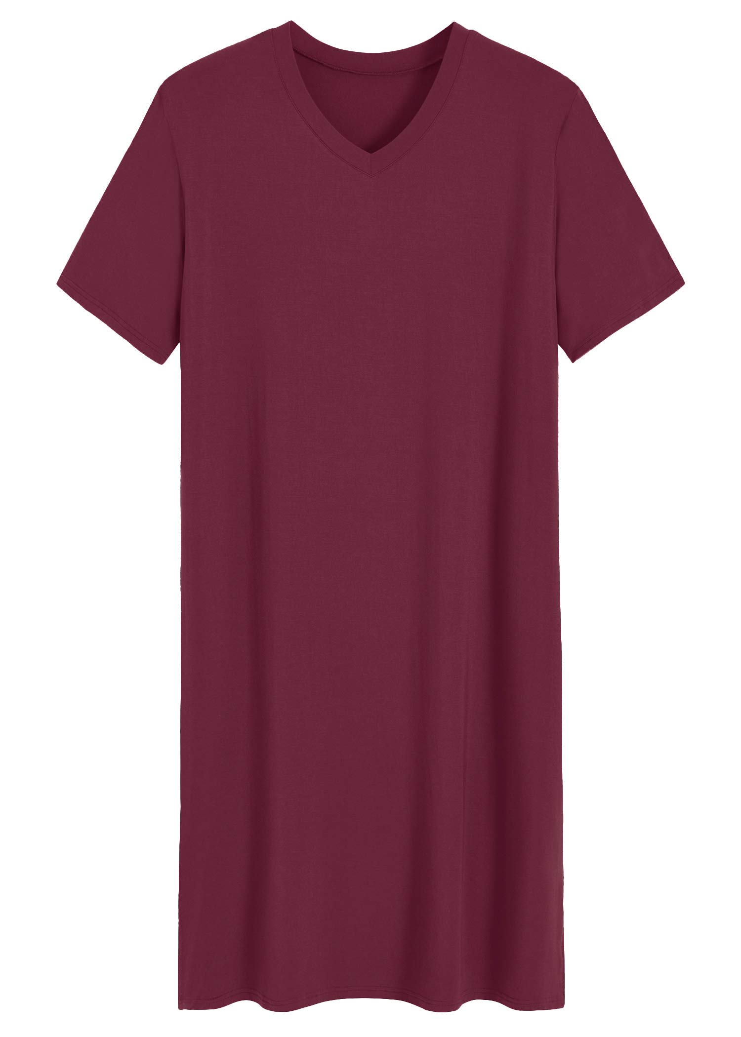 Latuza Men's Viscose Nightshirt Short Sleeves Sleep Shirt