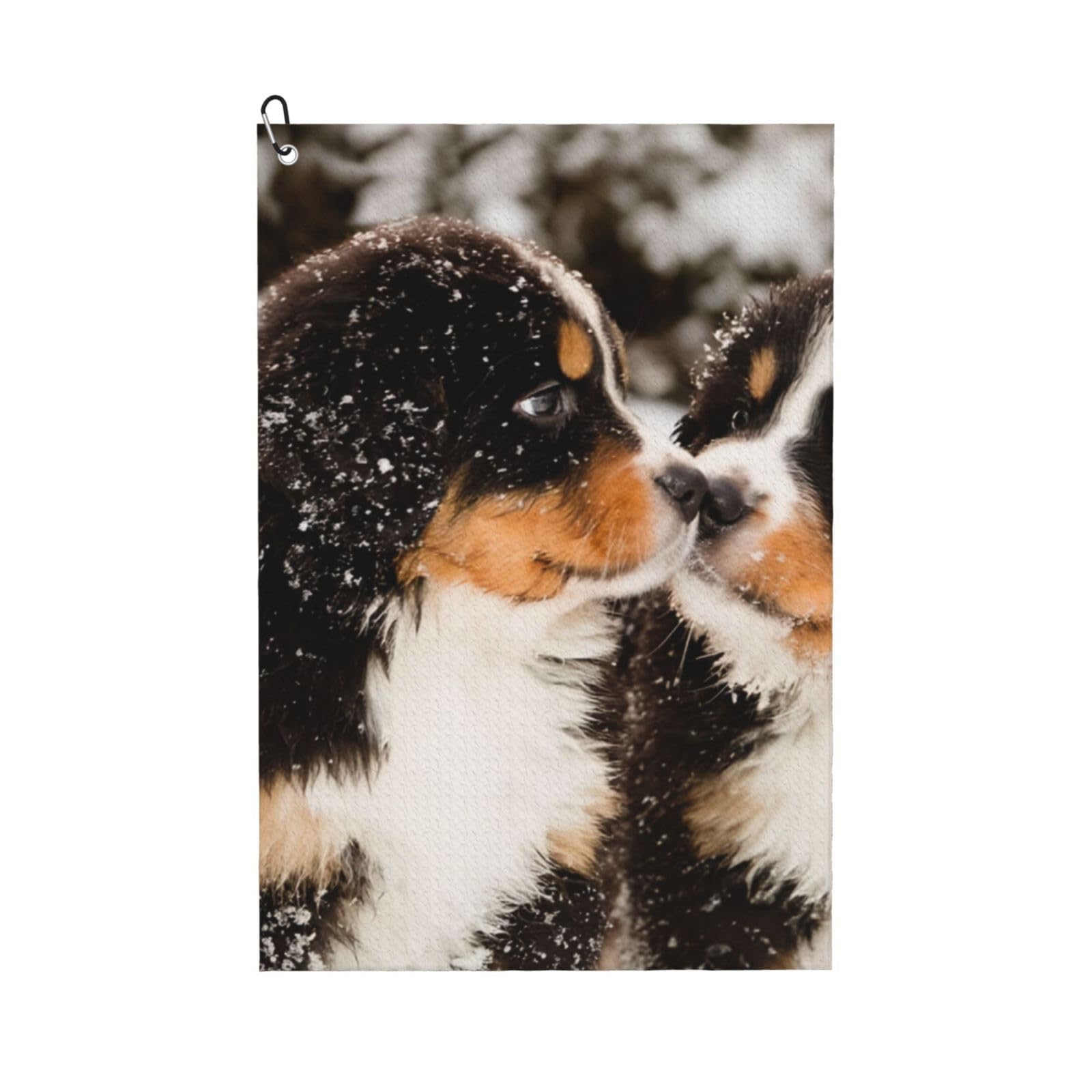 Hnnkloy Bernese Mountain Dog, 16x24 in Portable Waffle Golf Towels with Carabiner Clip for Golf Bag