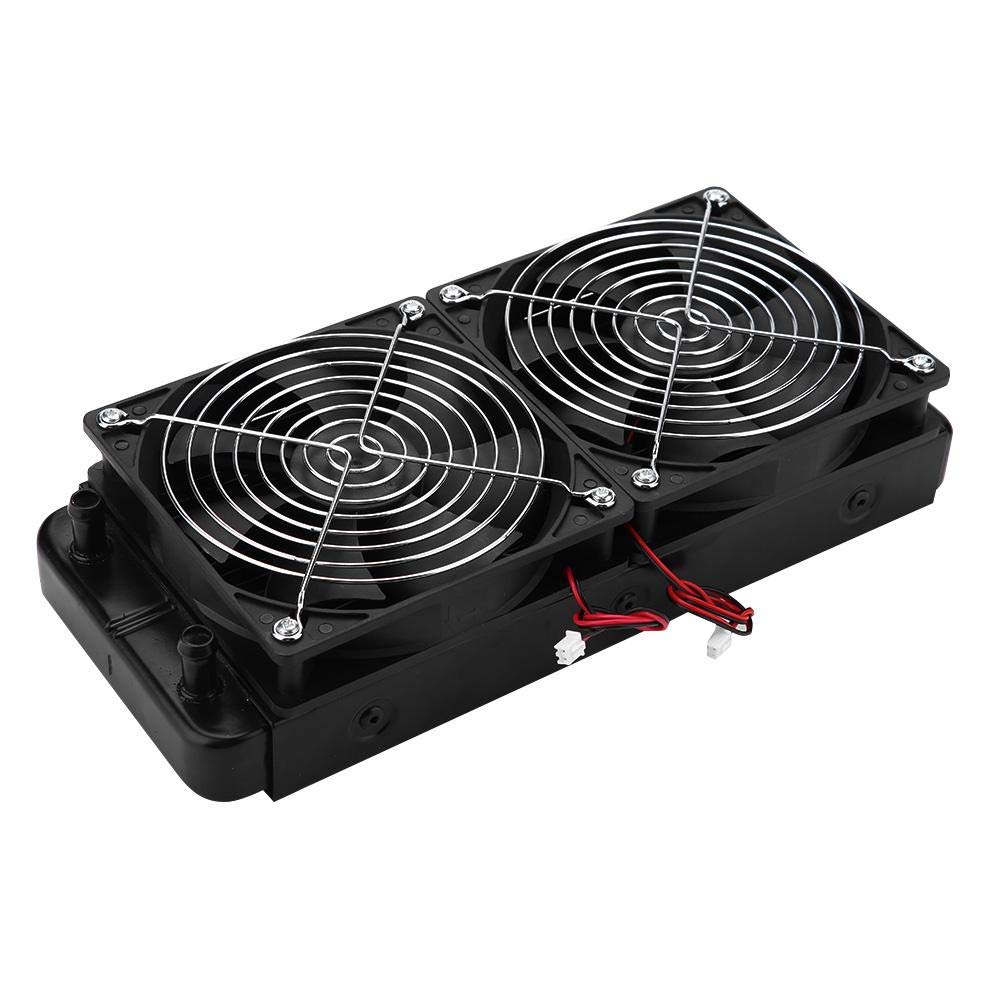 Chłodnica aluminiowa 240 mm, wentylatory ASHATA 2 x 120 mm Komputer Chłodzenie wodne CPU Chłodnica wody procesora, lekka chłodnica DC12V 18-rurowy radiator z podwójnym wentylatorem do chłodzenia wodą PC