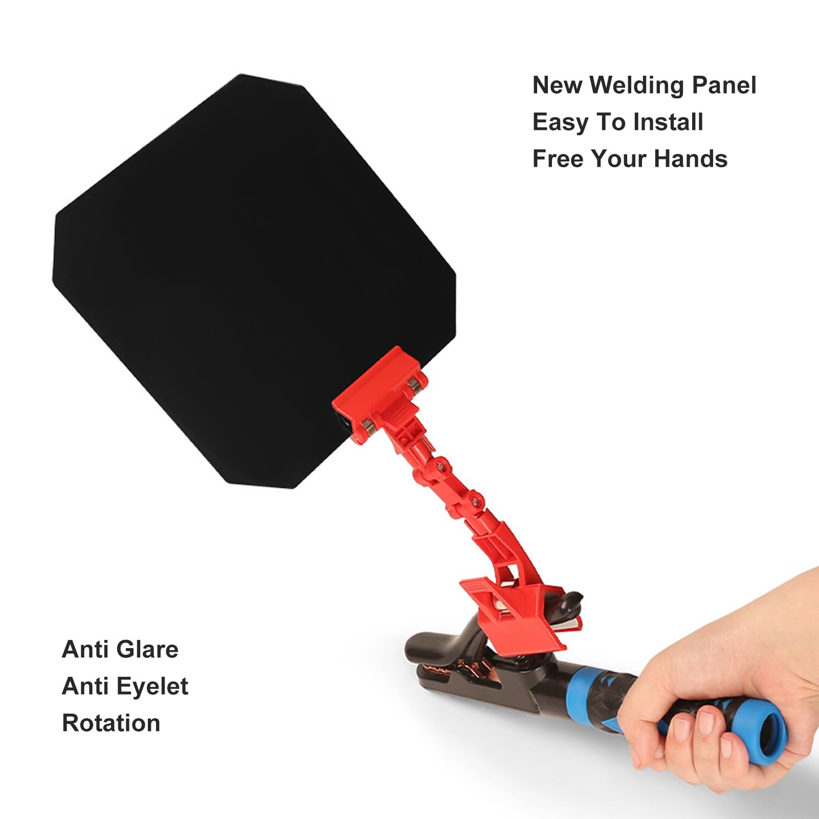 Welding Blackout Panel: 18cm Square Portable Welding Guard with Red Bracket for Versatile Applications in Industry Construction Sites