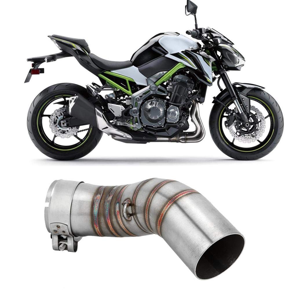 EBTOOLS para z900 tubo medio Adaptador de escape de motocicleta Tubo de enlace medio Tubo de escape de acero Sección media Modificación de motocicleta Ajuste para Z900 2017-2019