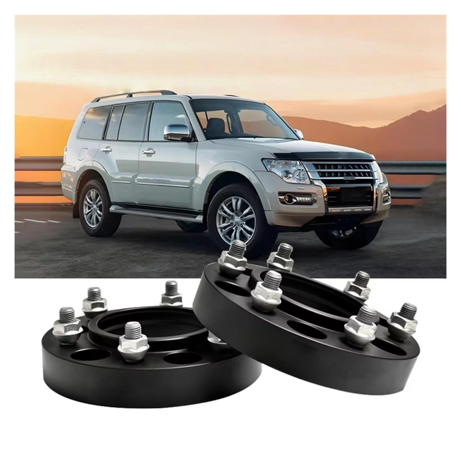 Pour MITSUBISHI pour pajero PCD 6x139.7 CB 67.1 M12X1.5, entretoises de roue noire en aluminium forgé, adaptateur moyeu, 2 pièces Entretoises de roue