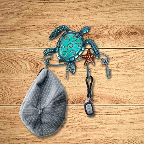 Tooarts Wall Mounted Key Holder Turtle Wall Hooks Iron Key Hook Rustic Wall Decorative Hook Living Room Bathroom Ornament - Image 9