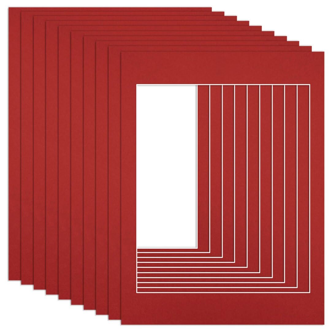 Procut Global 16x12" Crimson Picture Mounts to Fit 12x10" Aperture - Precision Cut Cardboard Photo Mount - Ideal for Frames, Prints, Artwork & Certificates - Sizes & Colours Available - 10 Pack
