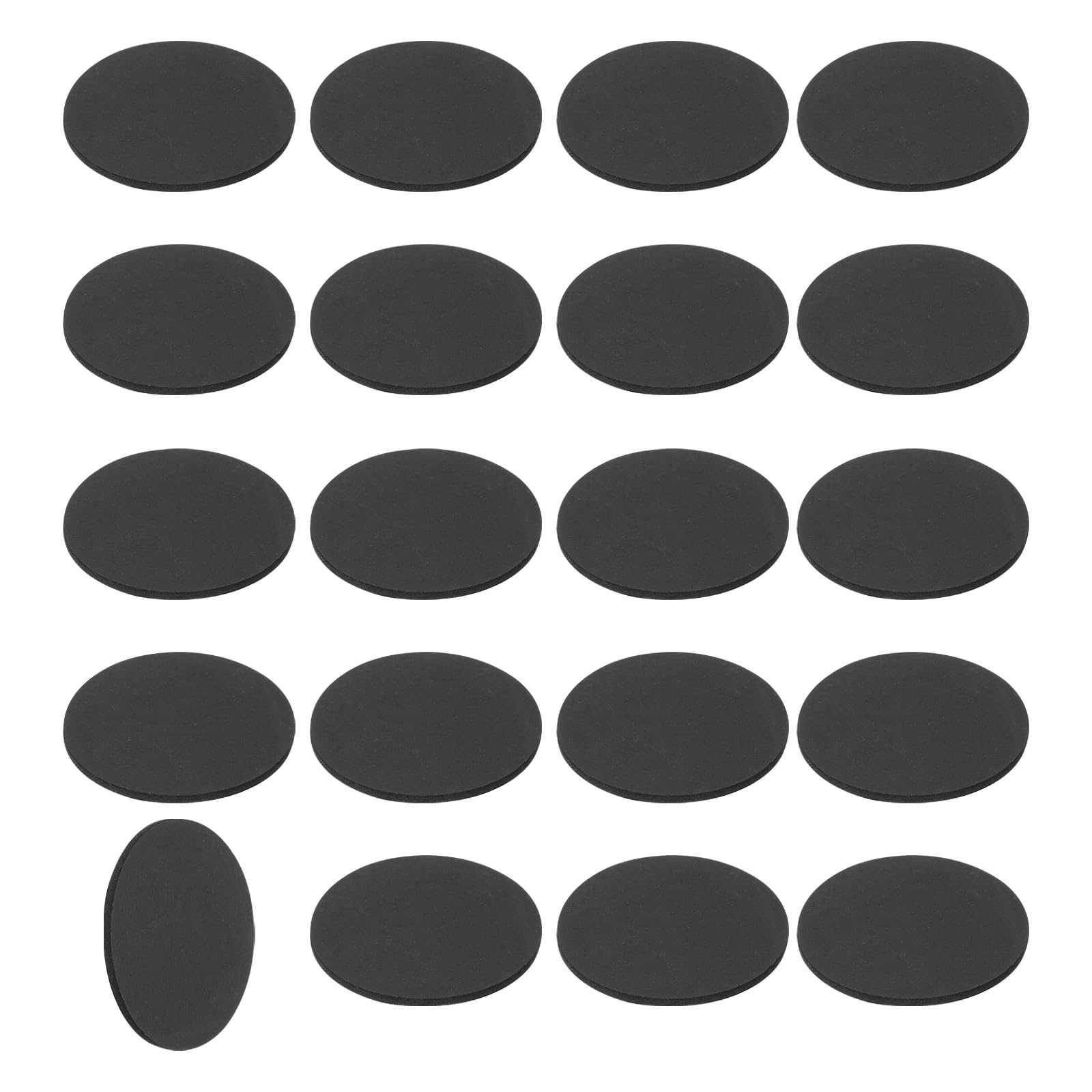 sourcing map 20Pcs Rubber Solid Discs Washers, 35mm OD x 1mm Thick Anti Slip Bumper Pads Non-Adhesive Rubber Spacers Flat Round Gasket Pad for Furniture Appliances DIY Craft, Black