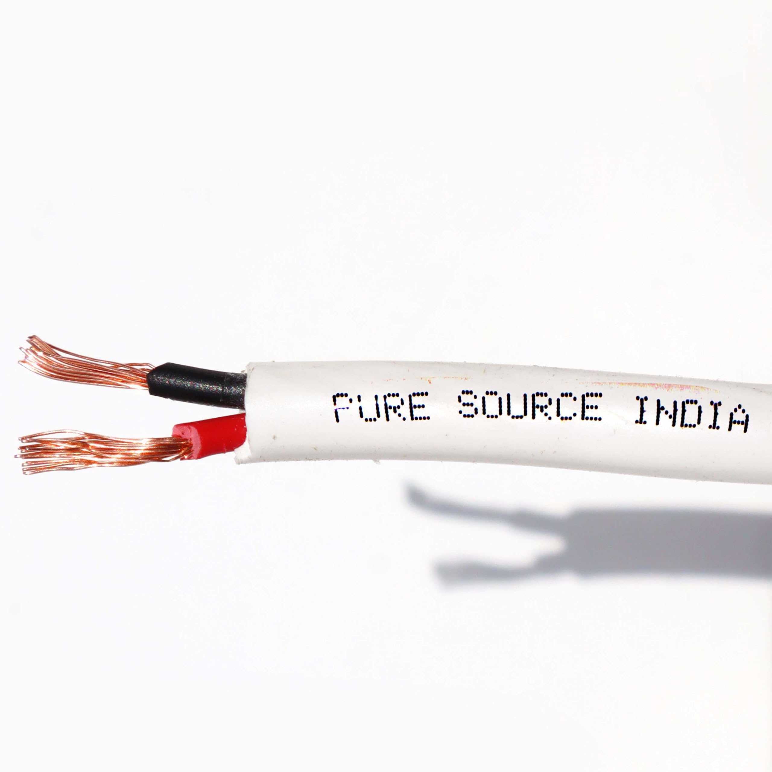 Pure Source India Flexible 0.50mm x 2 Core Round Copper Electrical Wire, Load Capacity- 2 Ampere / 450 Watt (White) (5 MTR) — Amazon image 3