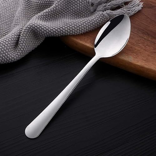 Miniatura 2 de Buyer Star Cuchara de té helado de mango largo de 8 pulgadas, cuchara de helado de acero inoxidable para mezclar, mezclar cócteles, batidos, café