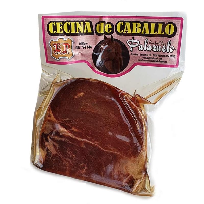 Cecina de Caballo Gourmet, Taco 500 Gramos, Envasada al Vacío. Auténtica Cecina de León Curada