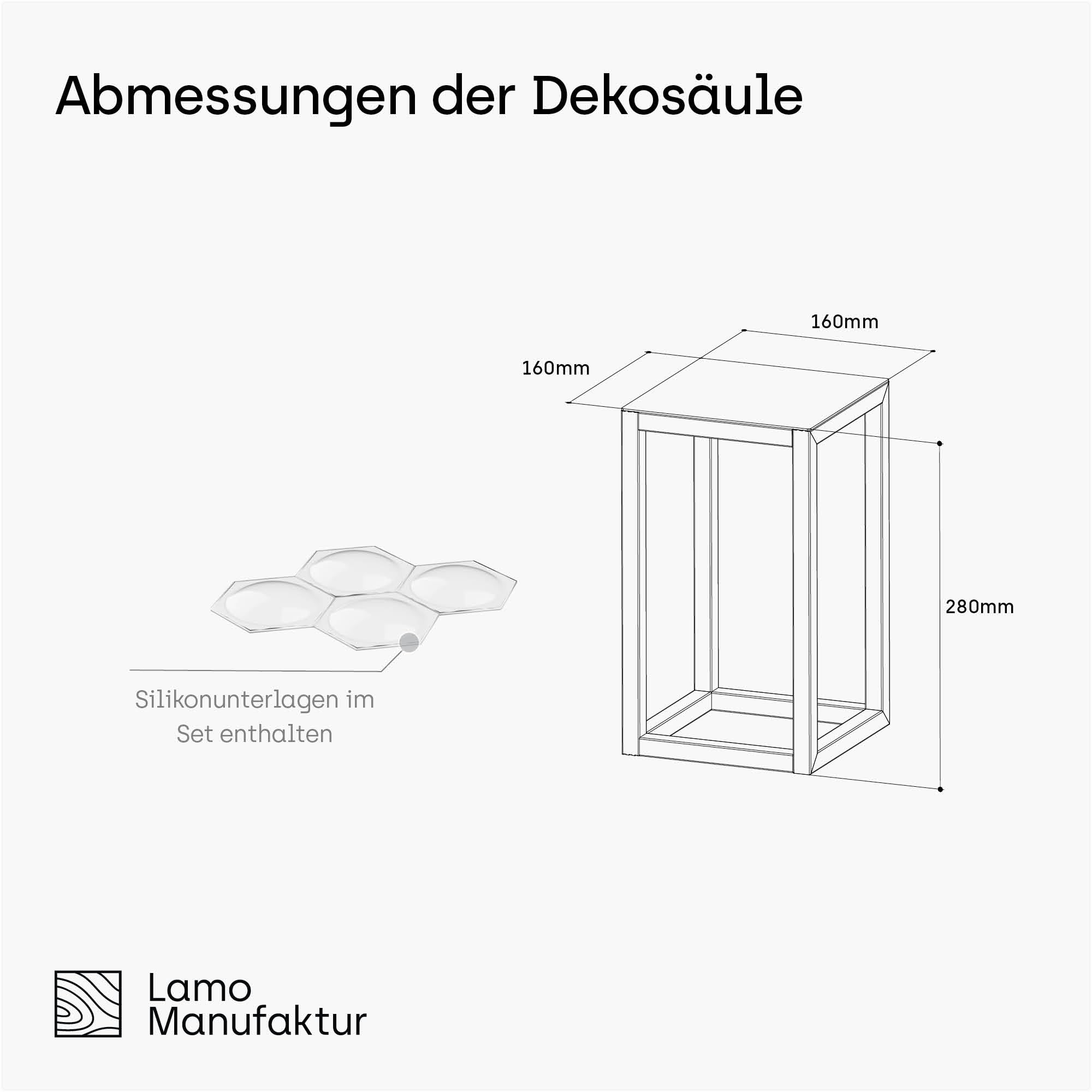 LAMO Manufaktur Blumenständer Metall Schwarz 28 cm | Pflanzensäule für Innenräume - Wohnzimmer, Schlafzimmer | Blumenständer modern zur Hochzeit, Sockel für Skulpturen und Deko, kleiner Blumenhocker
