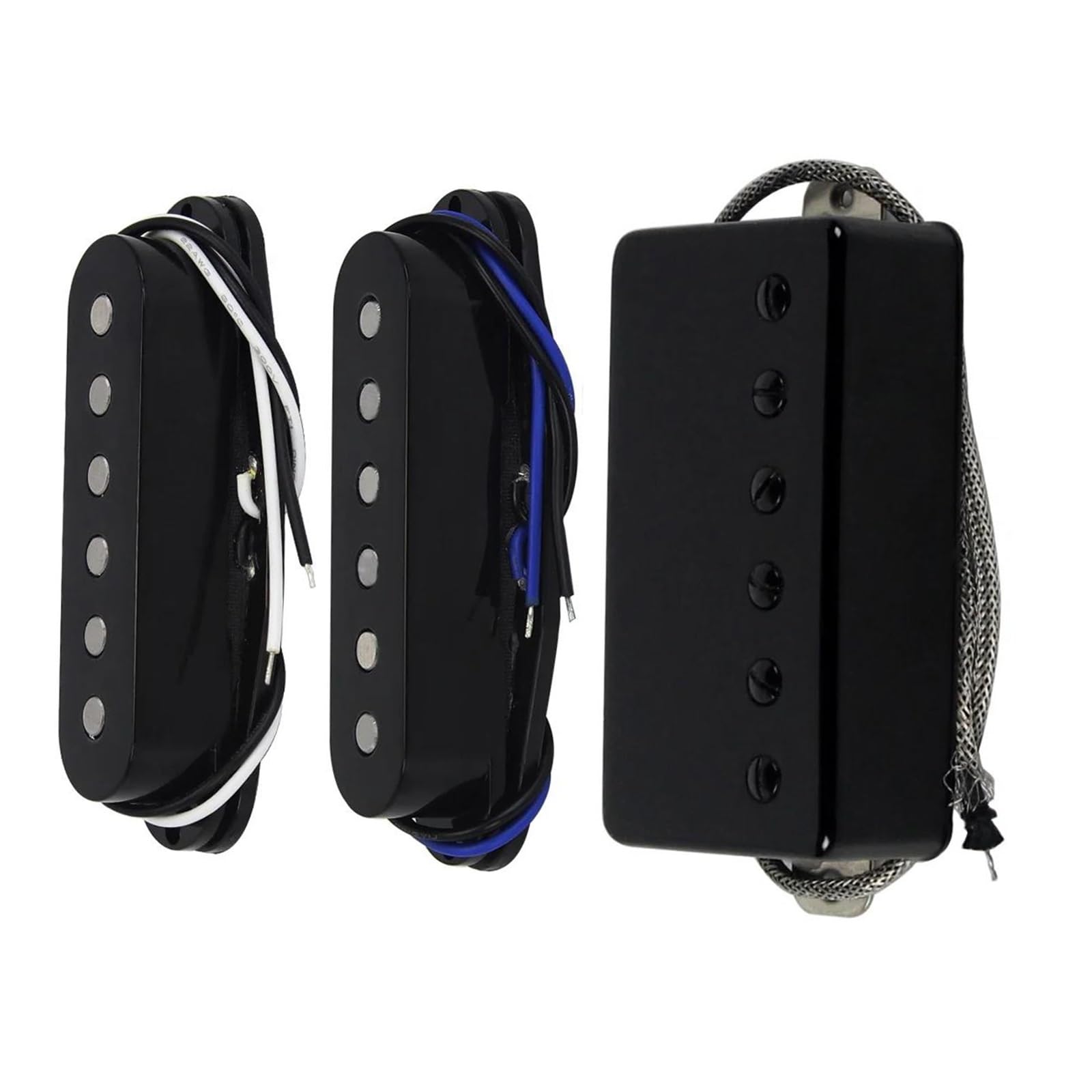 Przetwornik Gitary Elektrycznej 3 Częściowy Zestaw Przetworników Do Gitary Elektrycznej SSH Pojedyncze/hybrydowe Akcesoria Do Instrumentów 8K(Black Set)