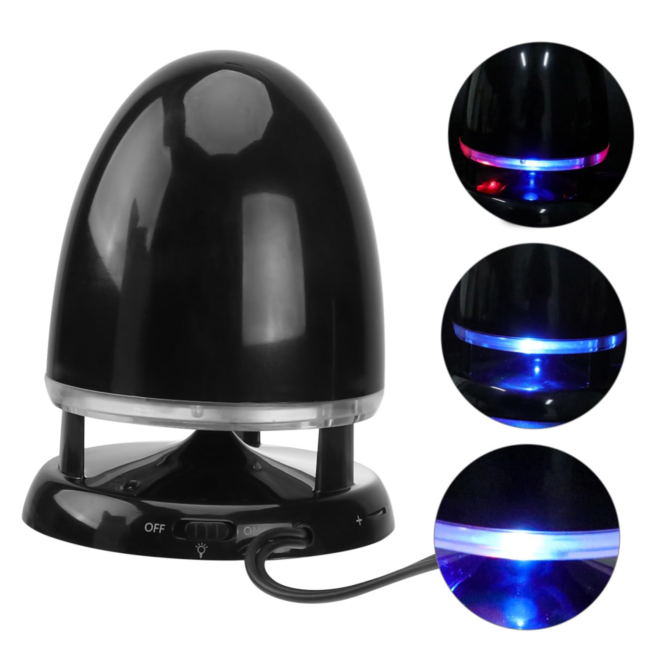 Portable Mini Multimedia Speaker with 3.5Mm Audio Input, USB Anti-Interference External Desktop Speaker for Laptop and Tablet, Black and Blue, Compact Bass Audio for Travel and