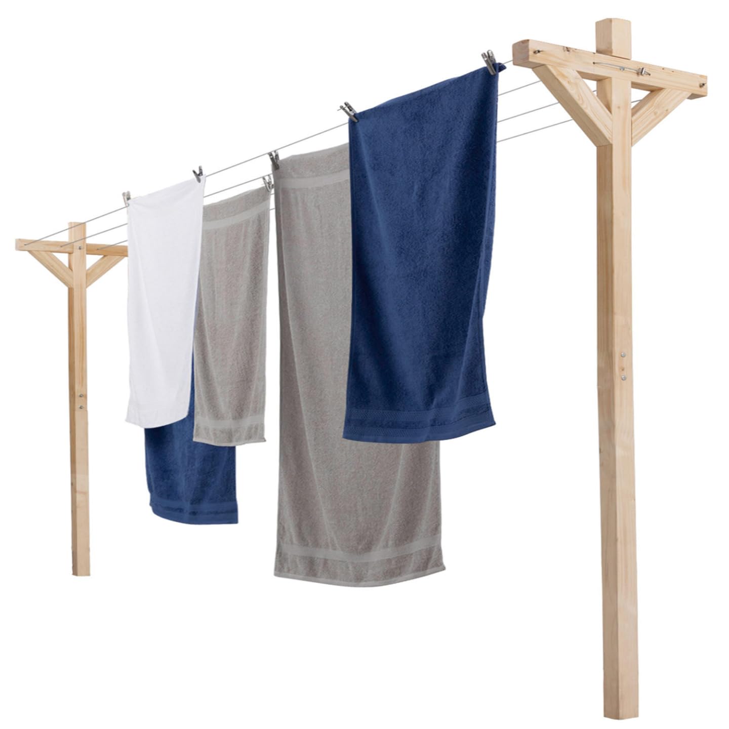IDMarket - Etendoir à Linge extérieur Madera capacité 12M en Bois