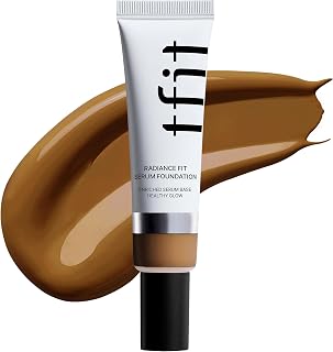 TFIT Radiance Fit Serum Foundation - Flawless Coverage, Dewy finish, Long-lasting Waterproof and sweatproof,Lightweight,Creamy Natural,1.05 Oz. (N09 Chestnut, 1.05 Oz.)