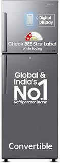 Samsung 236 L, 2 Star, Convertible, Digital Inverter with Display Frost Free Double Door Refrigerator (RT28C3922S9/HL, Sil... Price In India
