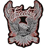 Freedom Eagle Patch 11" | "Never Give Up The Fight" Large Embroidered Iron On Patriotic Wings Jacket