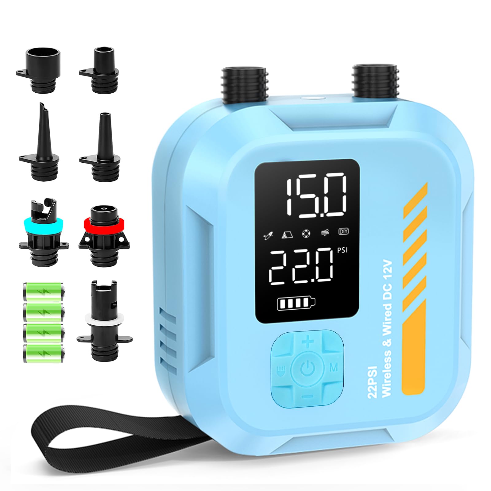 Photo 1 of Rafeox Electric Paddle Board Pump Portable, 22 PSI Rechargeable Electric SUP Air Pump, Intelligent Dual Stage Inflation & Deflation, Auto-Off, for Paddle Boards, Kayak, Kite, Tent
