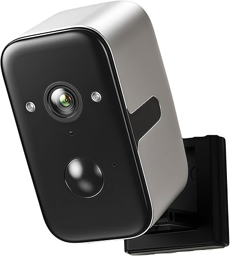 PUSOKEI Window Security Camera, Wireless Indoor WiFi Camera with 2K Color Night Vision, 180 PTZ & AI Human Detection, Rechargeable Battery for Home