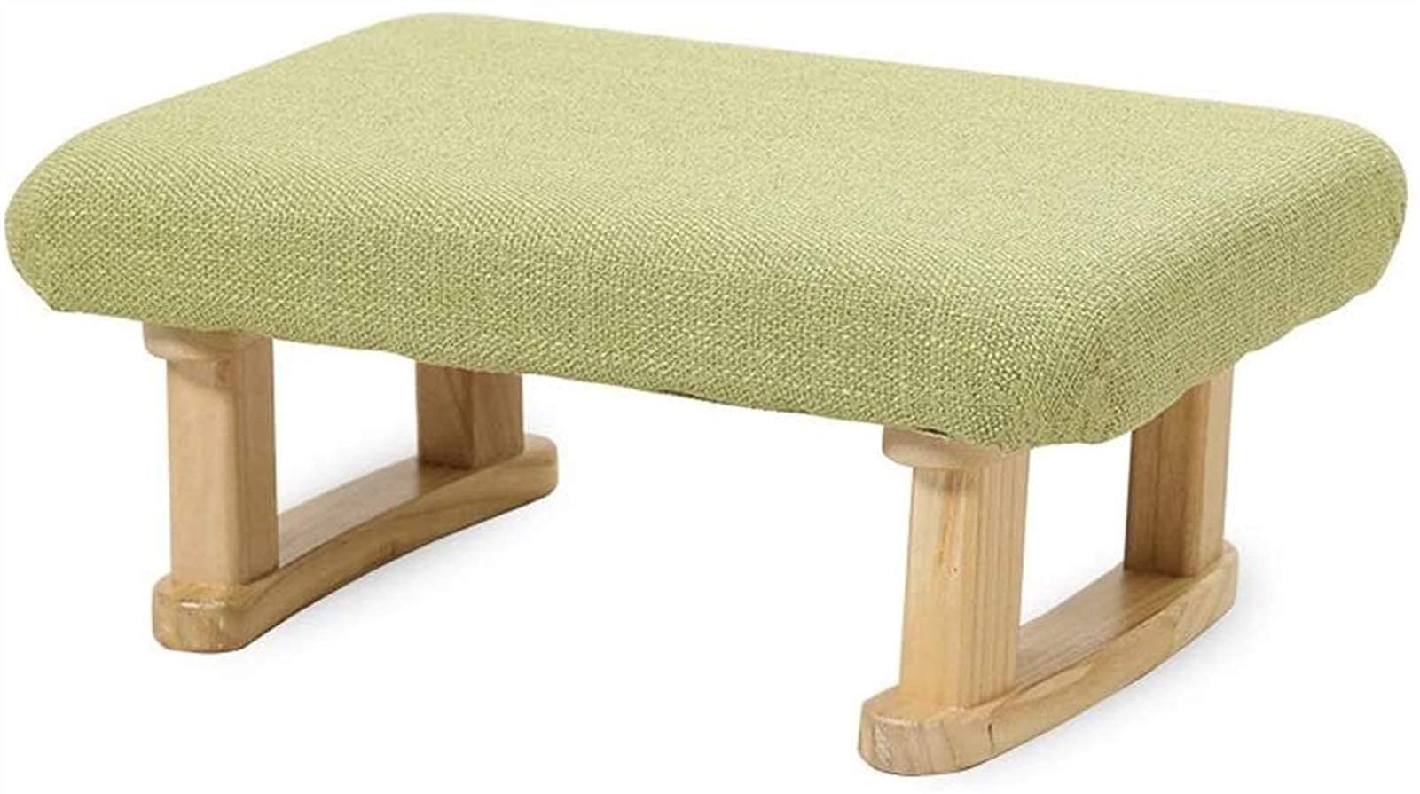 Tabouret en bois massif et repose-pieds rembourré pour salon et chambre