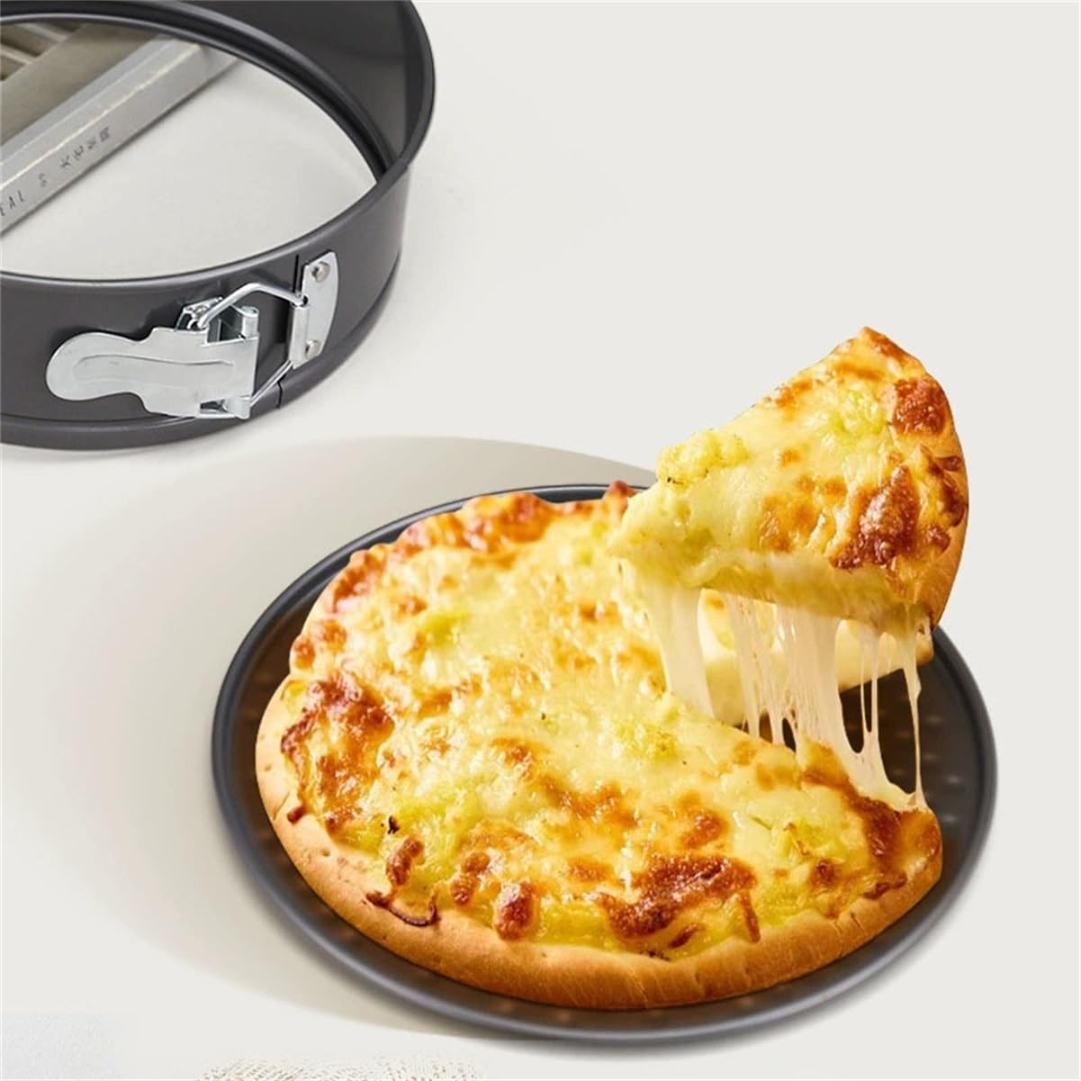 Juego moldes de tarta desmontables antiadherente de acero al carbono | Cierre hermético anti fugas, base texturizada resistente a 210 °C, fácil desmolde(Heart-20cm-22cm-24cm)