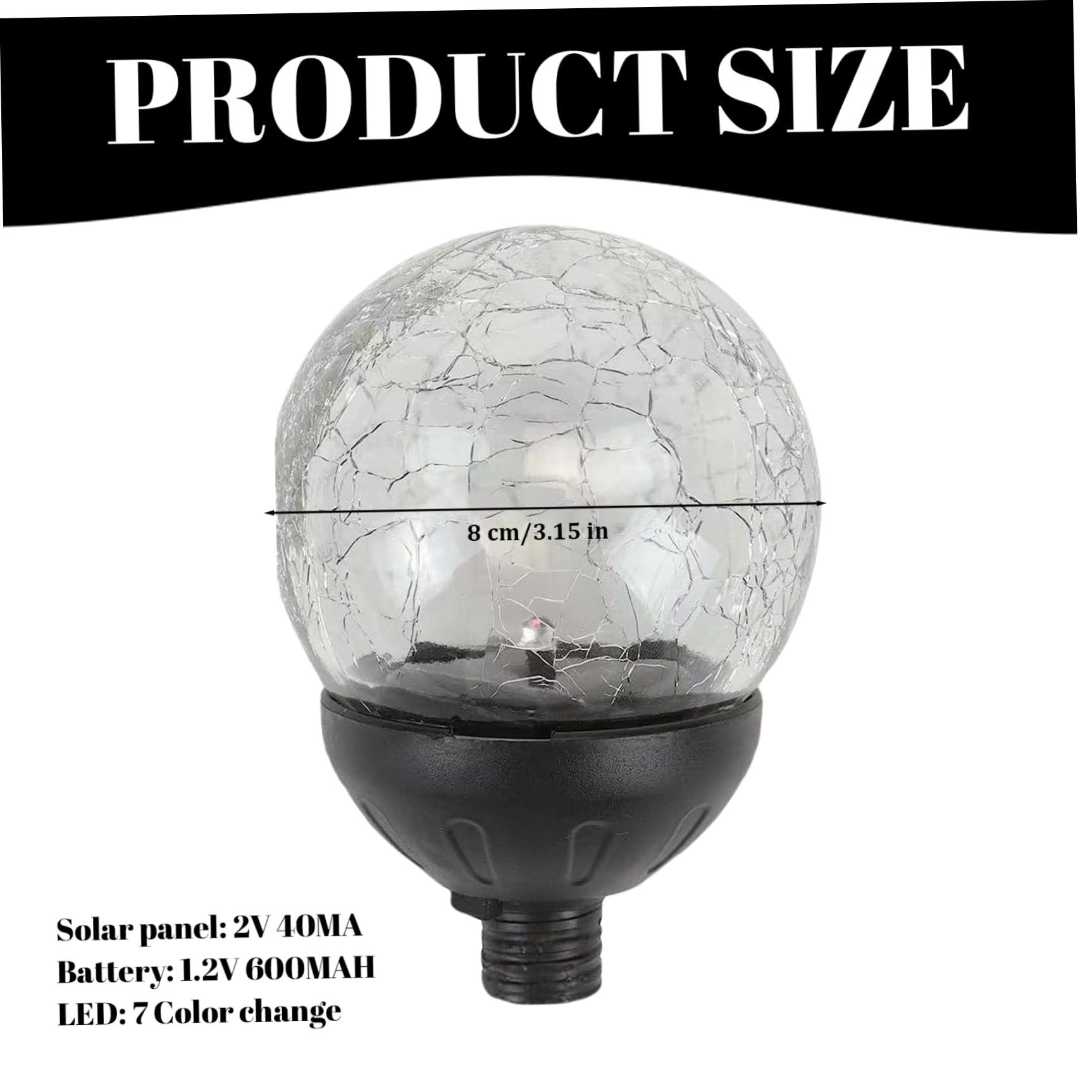 Replacement Solar Light Top For Wind Spinner – 7-Color LED Glass Bulb, Waterproof, Auto On/Off, Easy Install