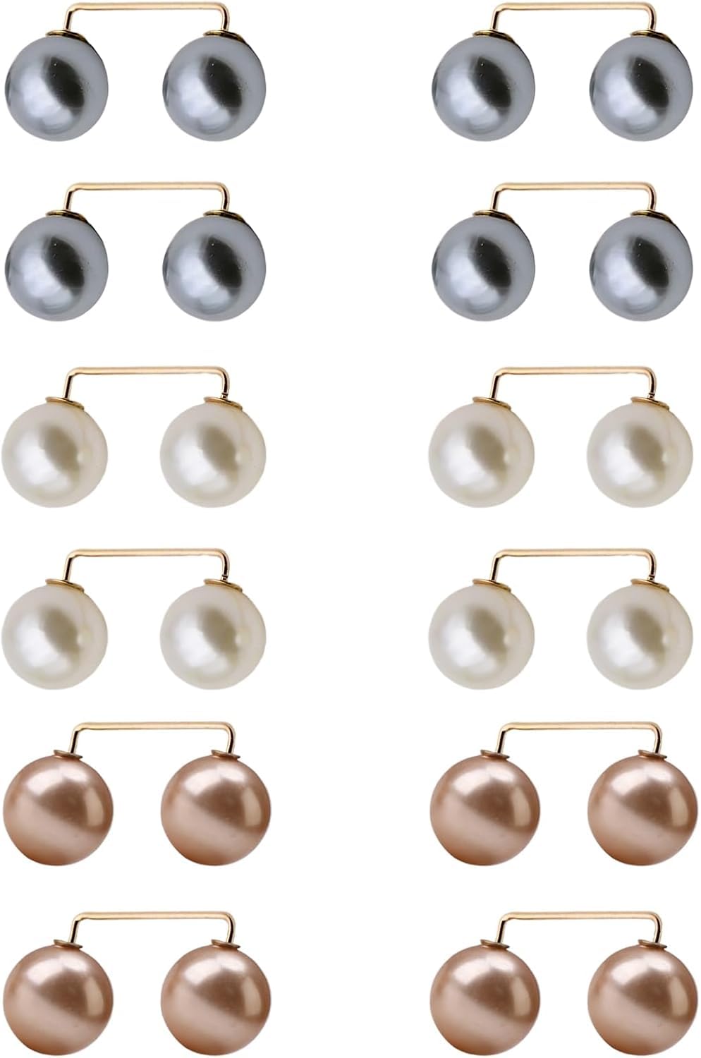 Amzuia 12 Pieces Pearl Brooch Pins for Women,Anti-Exposure Neckline Safety Brooch Pins Fashion Sweater Clips for Cardigans Shawl Women Girls Clothing Dresses Decoration Accessories