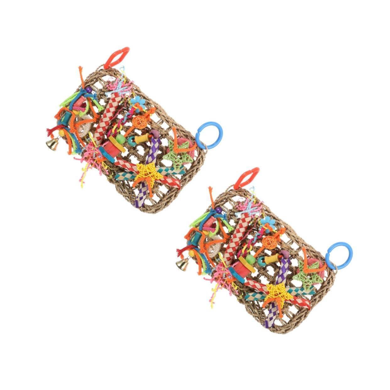 Happyyami 2stücke Parrot Spielzeug Seegras Hängende Matte Für Vögel Kauspielzeug Und Zubehör Für Vogelkäfige Und Dekorieren