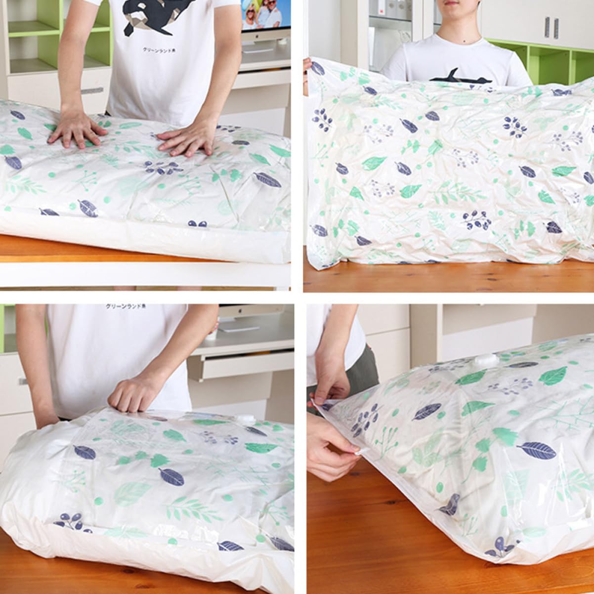MAGICLULU Strukturierte Vakuumbeutel Kompakte Aufbewahrung Für Kleidung Decken Bettwäsche 9-teiliges Set Mit 2 Großen 2 Mittleren 2 Kleinen Beuteln 1 Handpumpe