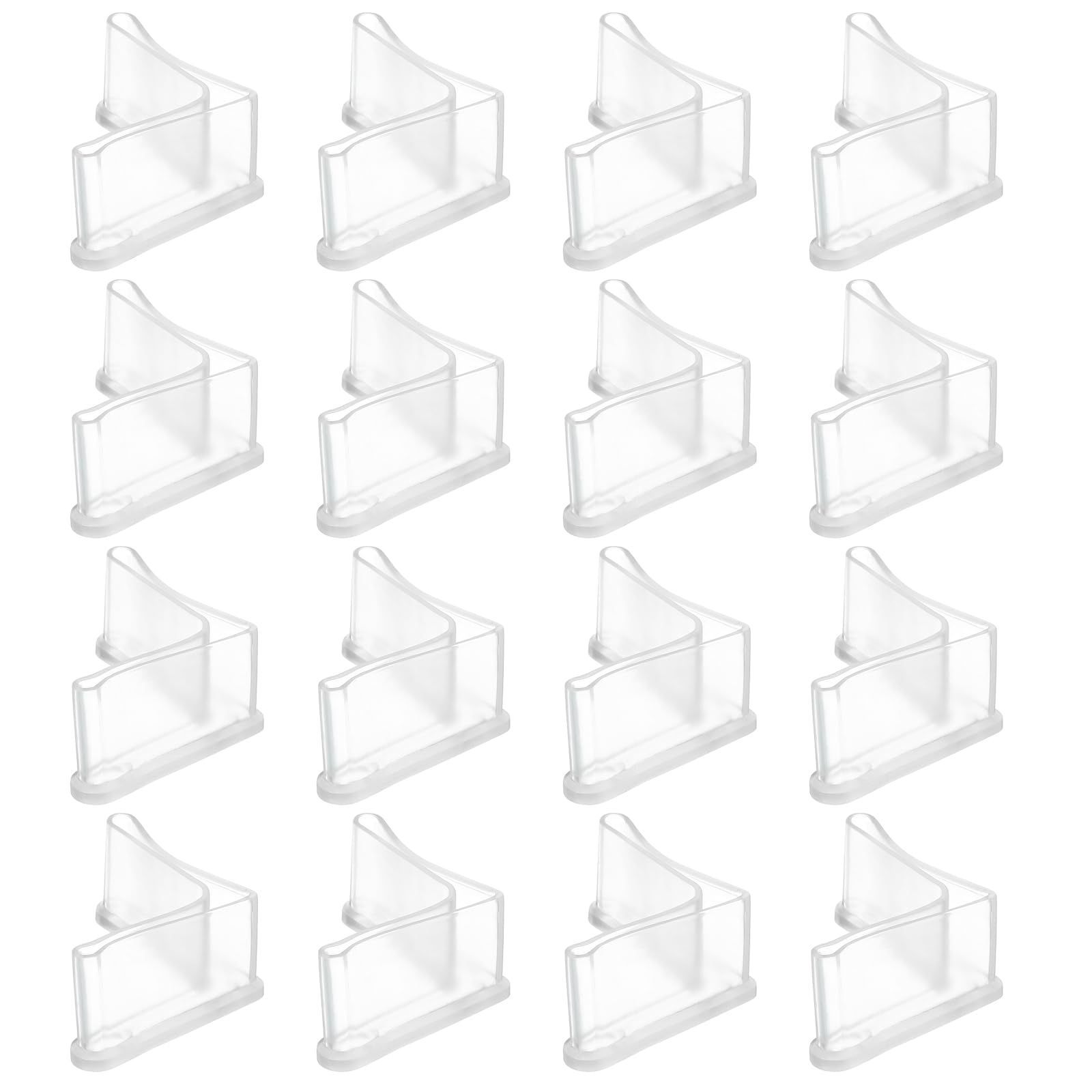 sourcing map 16Pcs L Shape Leg Pads, 1.57" x 1.57"(40 x 40mm) Furniture Leg Cover Protectors L Shaped PVC Furniture Angle Iron Caps, Transparent