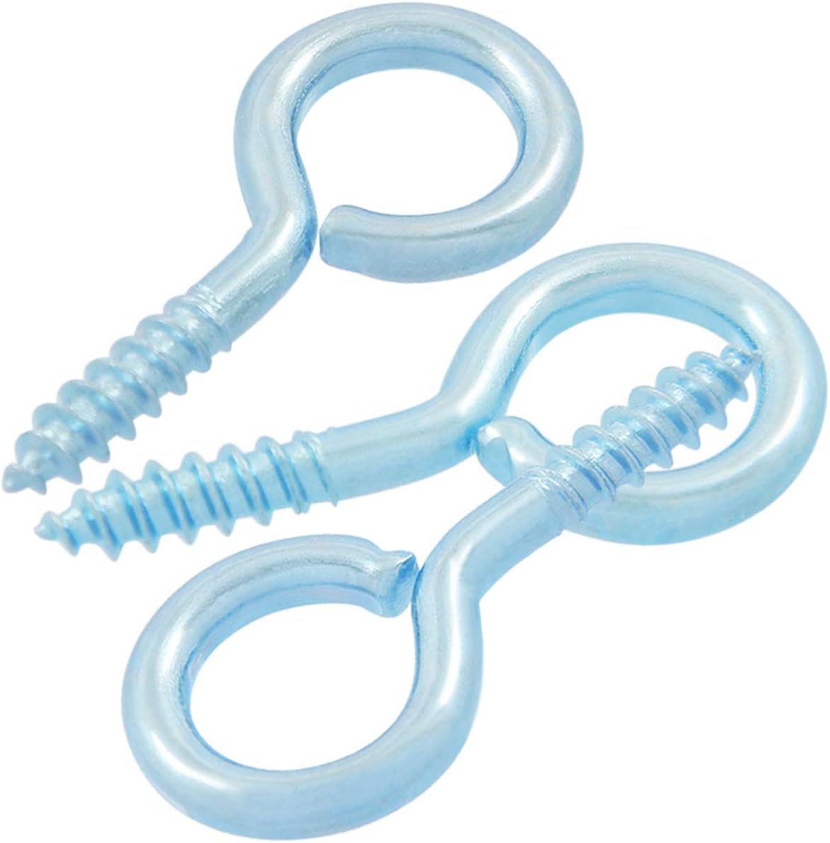 Shells 50PCS 4# Silver Color Zinc Plated Metal Cup Hooks Eye Shape Screw Hooks Self-tapping Screws Hooks Ring 1.07 Inches