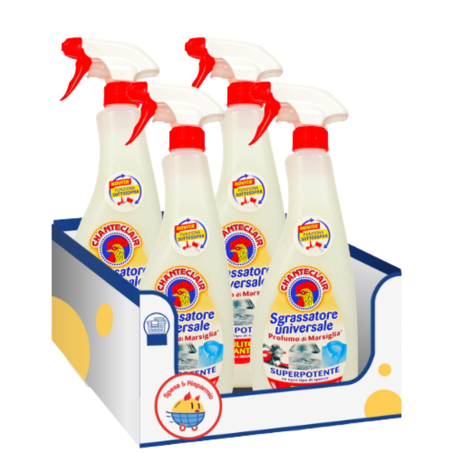 Sgrassatore Universale al Marsiglia – 600 ml – Profumo Tradizionale – Variazioni 4/8/12 Pezzi (12 PEZZI)