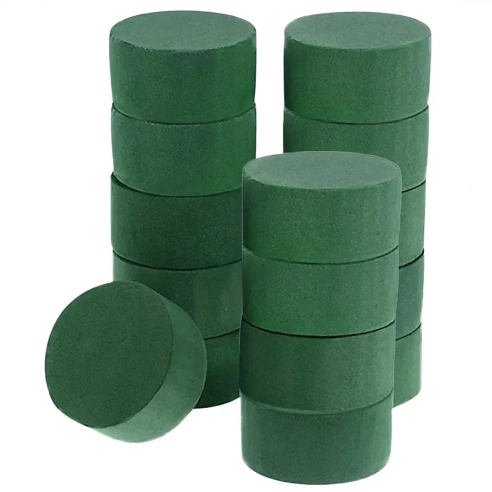 Espuma Floral Espuma Floral Verde, 15 Piezas de ladrillo de Espuma Floral Redondo, Bloques de Espuma Floral Seca, Kit de arreglo Floral de Bricolaje de Barro de Flores Artificiales