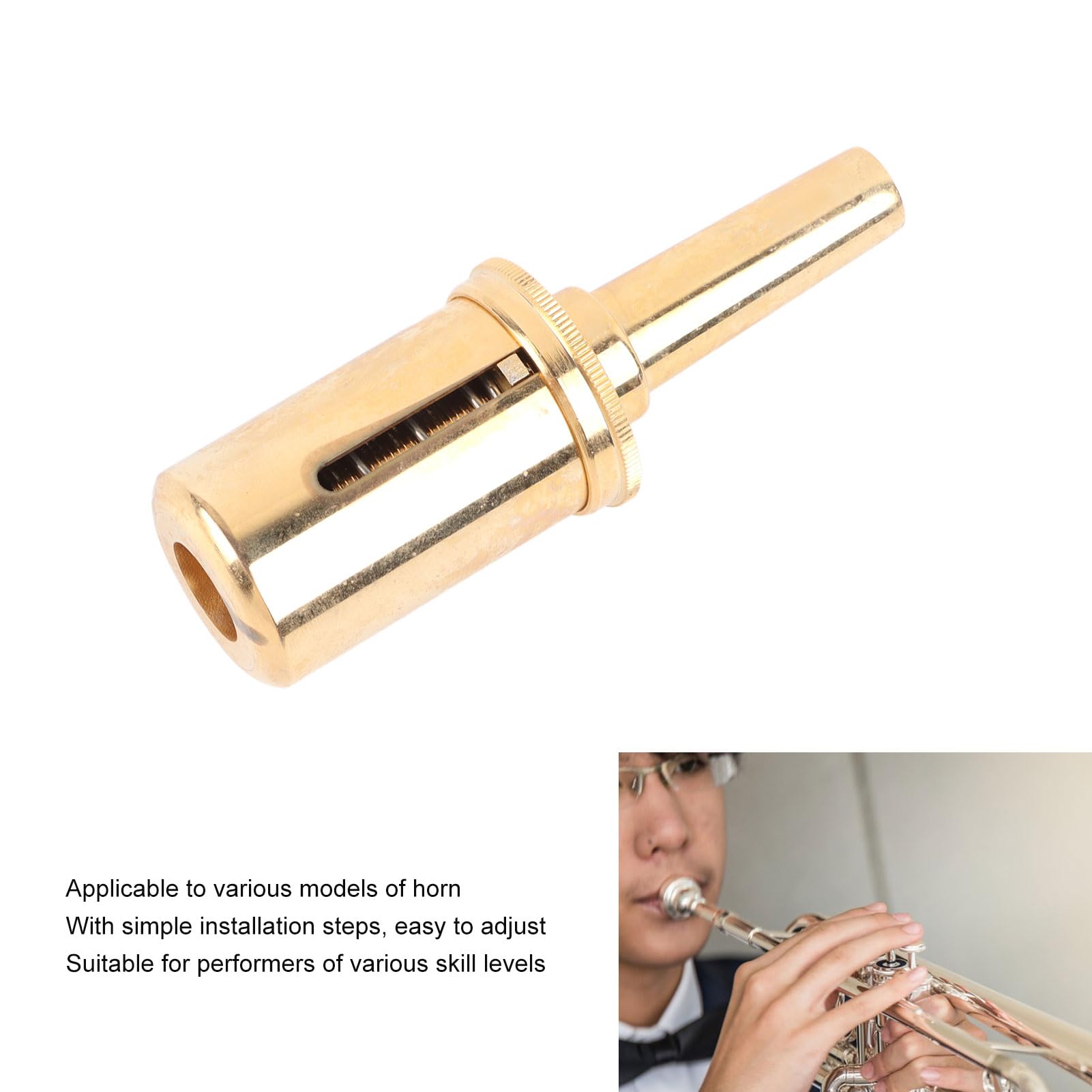 Valvola Ergonomica per la Riduzione della Pressione del Corno per Prestazioni Migliorate, Strumento Assistente per la Correzione della Postura per Suonatori di Corno di Tutti i Livelli, (Oro)