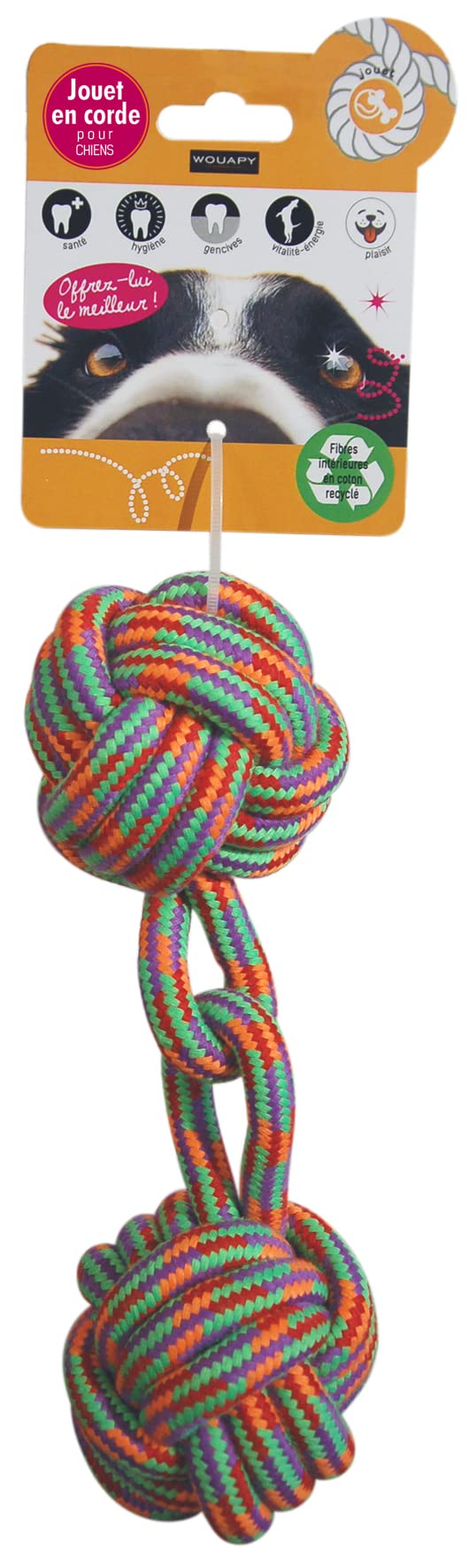 Wouapy Dog Rope Toy Crown Knot - Chew Rope - Durable Dog Rope Toy - Original & Practical Toy - Crown Knot